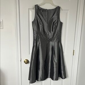 Jones Wear Shimmering Charcoal Dress